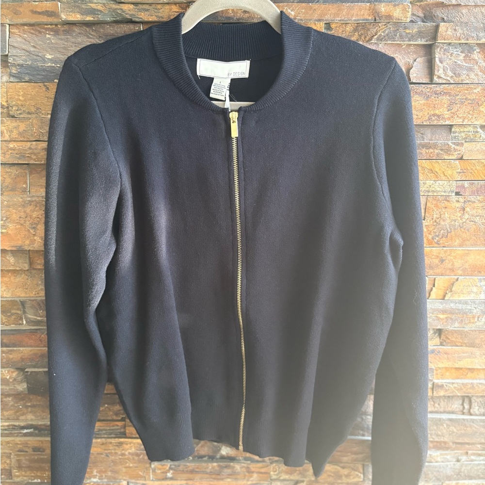 Black Zipper Cardigan